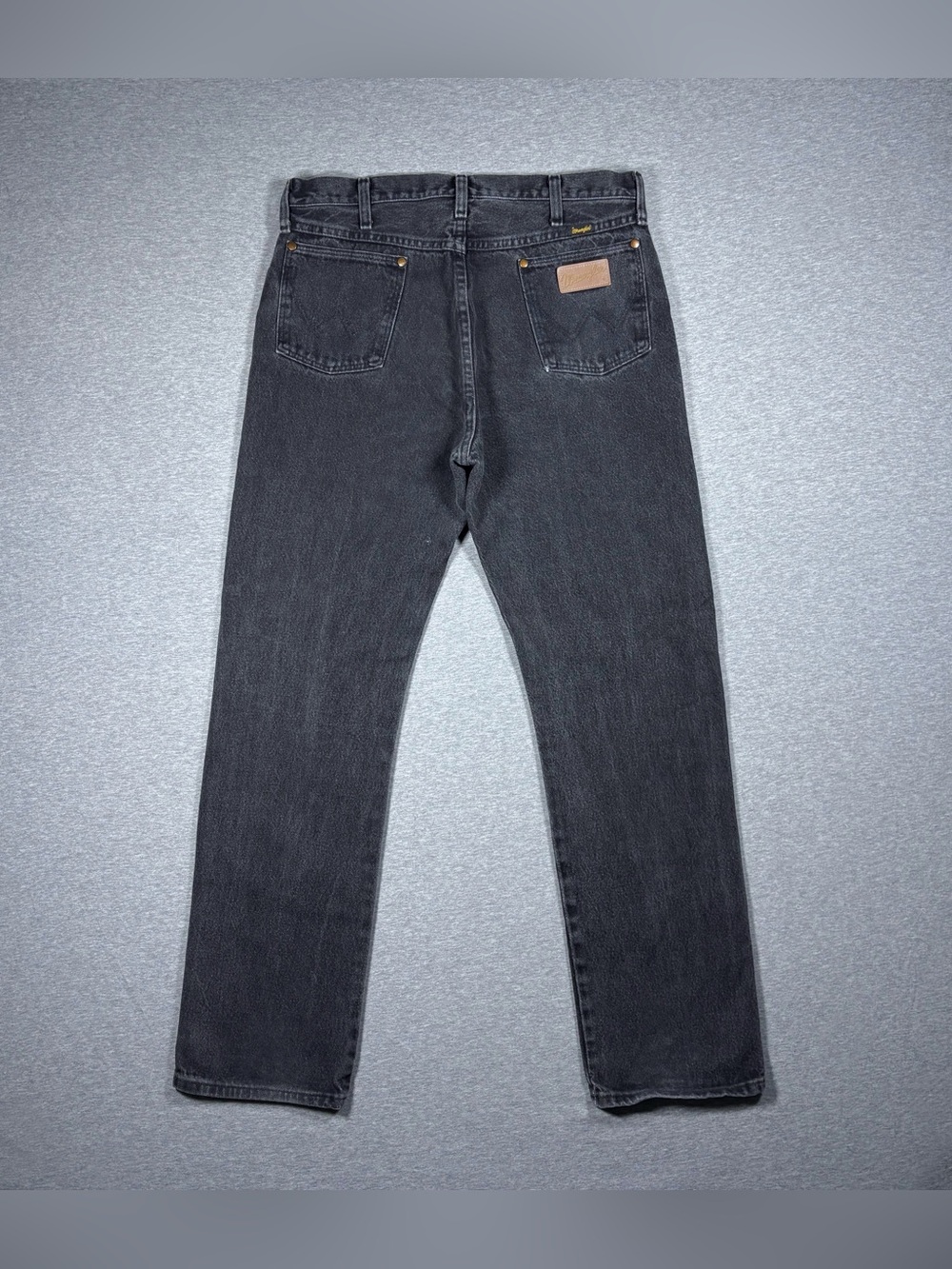 Vintage Wrangler 13MWZ Jeans Mens 34x33 Faded Black Gray Western Cowboy USA Made
